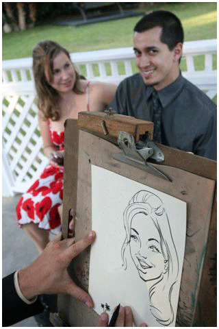 couple gets caricaturized