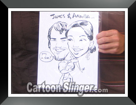 Pregnant Party Caricature Finished