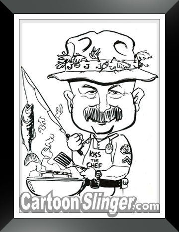 police retirement gift caricature